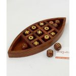 Gioco Tris legno + dadi 23.5x9x2 cm