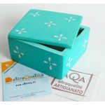 Scatolina quadrata 6cm azzurro Fiori