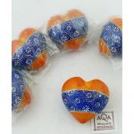 Set 5 cuori 8x8 Kisii blu-arancio