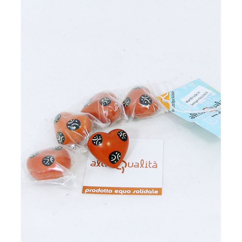 KEB1010672 Set 5 cuori mini 2x2 arancio Cerchietti - immagine 1