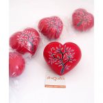 Set 5 cuori 8x8cm Love Tree rosso