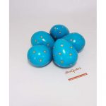 Set 5 uova medie turchesi/arancio Dots