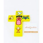 Croce bimba gialla 12x8cm