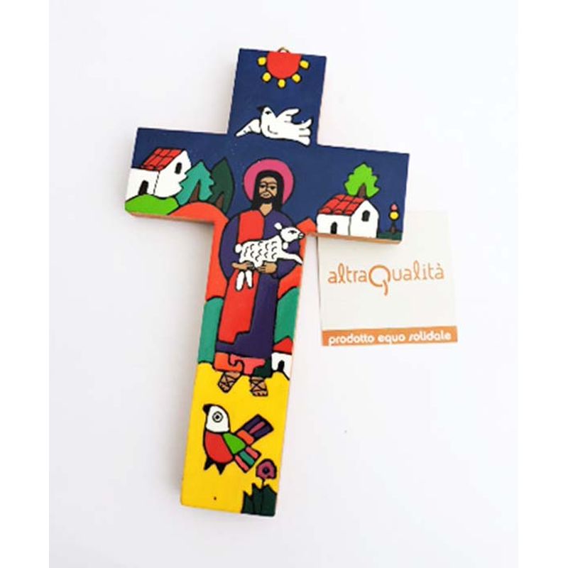 MES0011264 (5) Croce Buon pastore 15x9cm - immagine 1