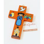 Croce bimba arancio cm 12x8