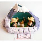 Presepe nel vulcano h 7 cm