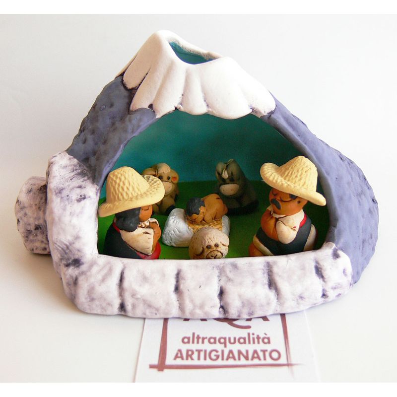 MPE0020689 Presepe nel vulcano h 7 cm - immagine 1