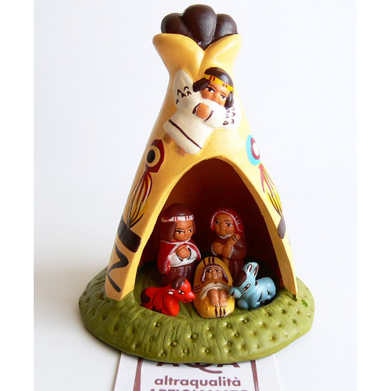 MPE1010637 Presepe in Tepee 9.5x7 cm - immagine 1
