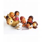 Presepe angeli e asino 6 pezzi 7cm