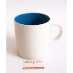 Tazza mug bianca interno azzurro 8x9cm