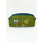 Portatrucco Gufetto seta verde 21x11x6cm