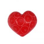 Cuore rosso con pallini 5x5cm