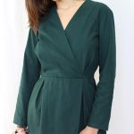 Abito Grazia twill cotone verde pino L