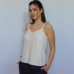 Top Lucente cotone/lyocell panna L