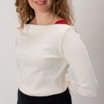 Maglia Smart naturale inserti rossi XS