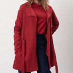 Giacca lunga Isole rosso scuro S