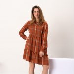 Abito Madras scacchi cannella L