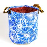 Cesto tondo Blue Flowers d30 -h 30 cm