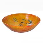 Ciotola 10cm arancio con fiori