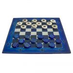 Dama blu/naturale pesci/onde 30cm