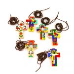 Set 6 ciondoli Croce legno 5x3,5cm