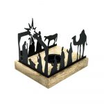 Presepe nero Epifania con portalumino