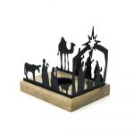 Presepe nero Epifania con portalumino - immagine 2