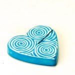 Cuore portafoto turchese puntini 5.5c