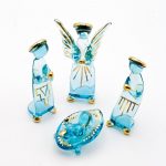 Presepe vetro blu 5 pz - cm 9