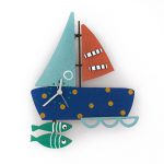 Orologio parete Barca a Vela 30x28cm