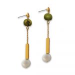Orecchini Tierra verde lime e bianco