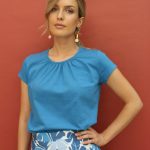 T-shirt Perla azzurro mare L