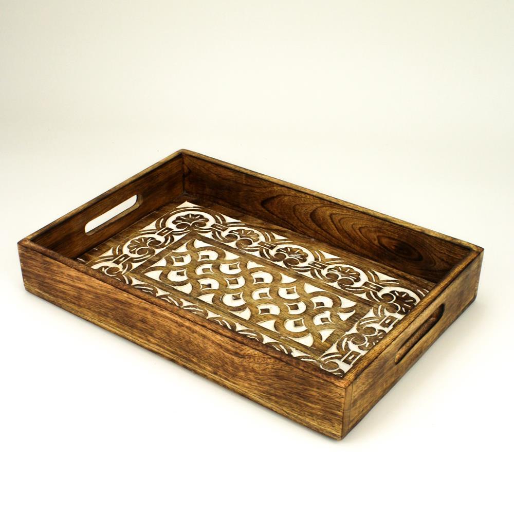 IN2041282 (1) Vassoio legno Intarsio 38x25,5xh5,5cm - immagine 1
