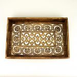 Vassoio legno Intarsio 38x25,5xh5,5cm - immagine 2