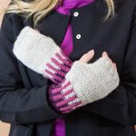 Guanti Trama ghiaccio viola e ciclamino
