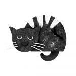 Orologio parete Gatto nero e bianco