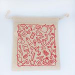 Sacchetto viaggio naturale rosso 28x24