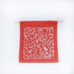 Sacchetto viaggio rosso bianco 28x24