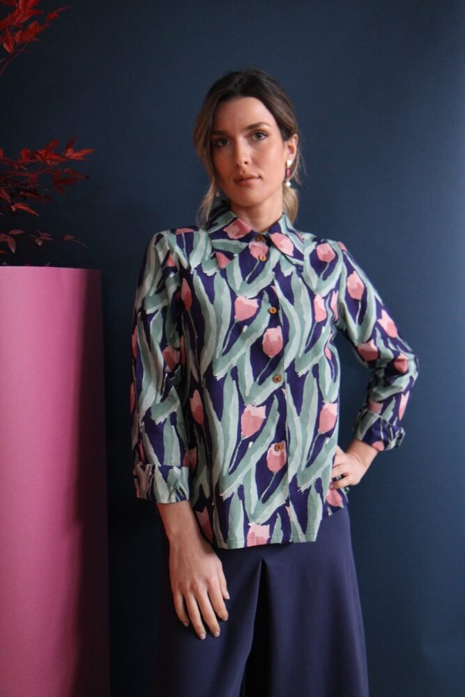 INC6061913 (2) Camicia Mila block print Tulipani S - immagine 1