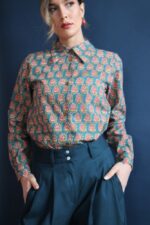 Camicia Mila block print Elleboro S - immagine 3