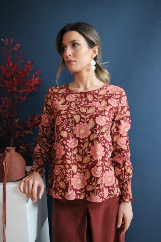 INC6061924 Blusa Ila block print Camelia L - immagine 1