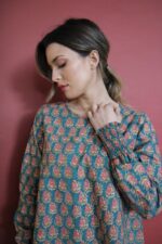 Blusa Ila block print Elleboro S - immagine 3