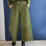 Pantalone Folk verde oliva XS