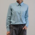Camicia Lavanda righe azzurro L