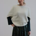 Poncho Anice bianco crema TU