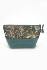 Portatrucco medio Broccato Fiori Verdi - immagine 2