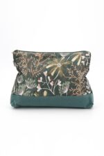 Portatrucco grande Broccato Fiori Verdi - immagine 2