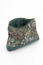 Portatrucco grande Broccato Fiori Verdi - immagine 3