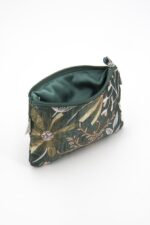 Astuccio con tasca Broccato Fiori Verdi - immagine 3