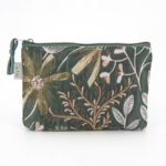 Astuccio con tasca Broccato Fiori Verdi